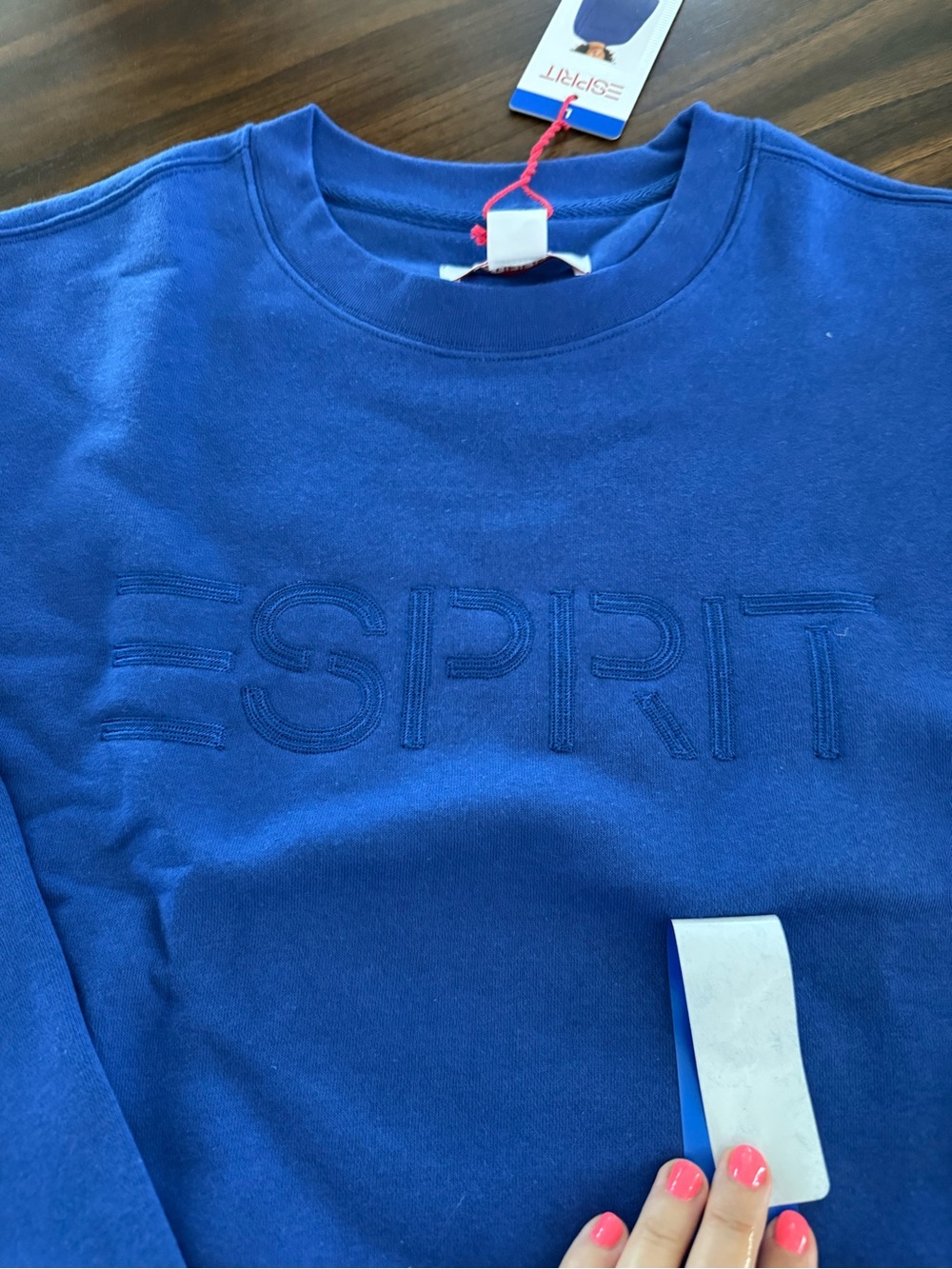 Retro Esprit Women's Blue Logo Crewneck Sweatshirt. Size Large. NWT - Picture 5 of 6